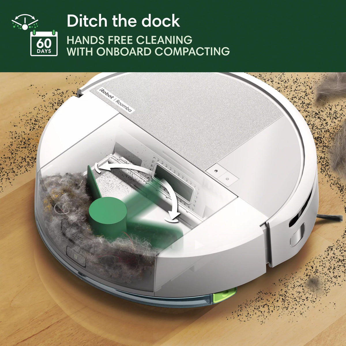 iRobot Roomba® 205 DustCompactor Combo Robot - Vac + Mop - Auto Compacts Debris Within The Robot - No Emptying For 60 Days - Bagless - Intense Power-Lifting Suction, LiDAR Navigation, Multi-Surface