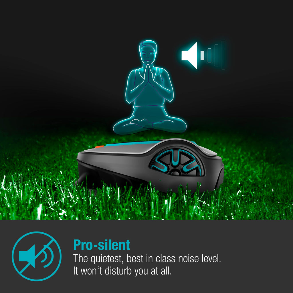 Gardena smart SILENO life 1000 m² robot lawnmower set: Innovative LONA AI technology, controlled via app, SensorControl, for slopes up to 35%, incl. smart gateway, EN version, UK plug (19702-68)