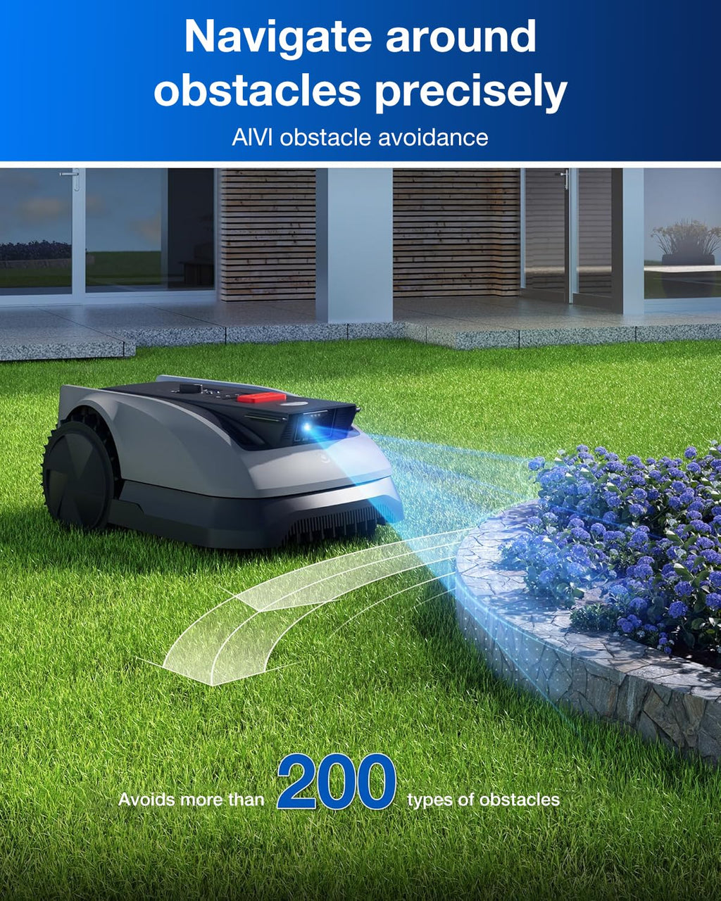 ECOVACS GOAT O600 RTK Robot Lawn Mower,Wire-Free TrueMapping 2.0 RTK Navigation,AIVI AI Obstacle Avoidance,19cm Cutting Width Robot Lawnmower for Medium Gardens up to 600m²,App Control,IPX6 Waterproof