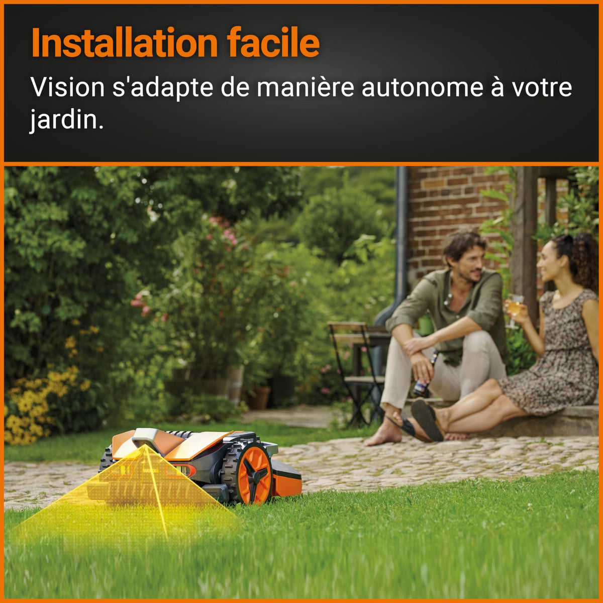 WORX WR202E Landroid Vision Robotic Lawn Mower – 250m² Patented AIA Mowing Multi-Zone, Auto Charging, 20V PowerShare Battery, Rain Sensor, Cut-to-Edge Technology, App-Controlled, 2025 Model