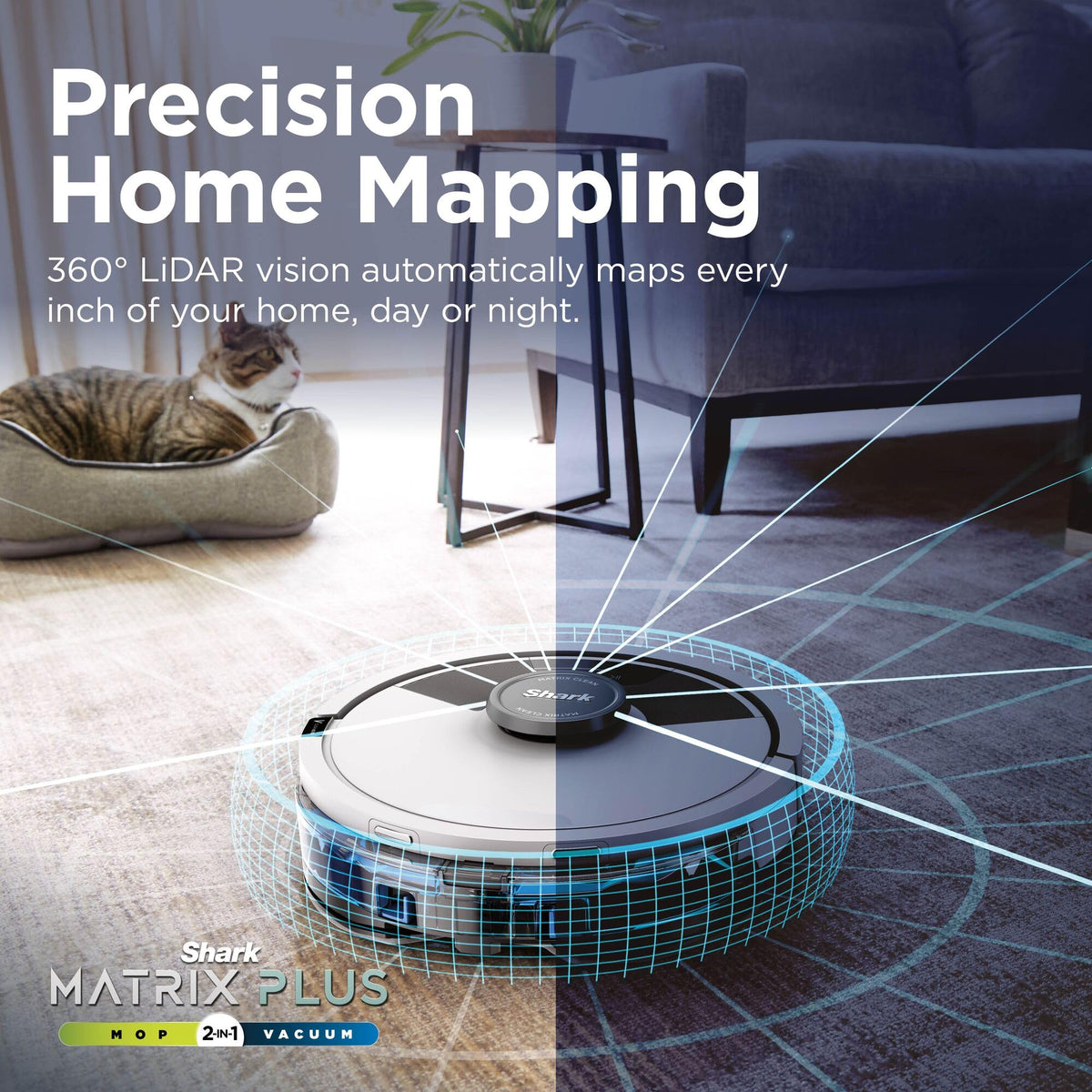 Shark Matrix Plus 2-in-1 Robot Vacuum and Mop with Self-charging Base, Grey
