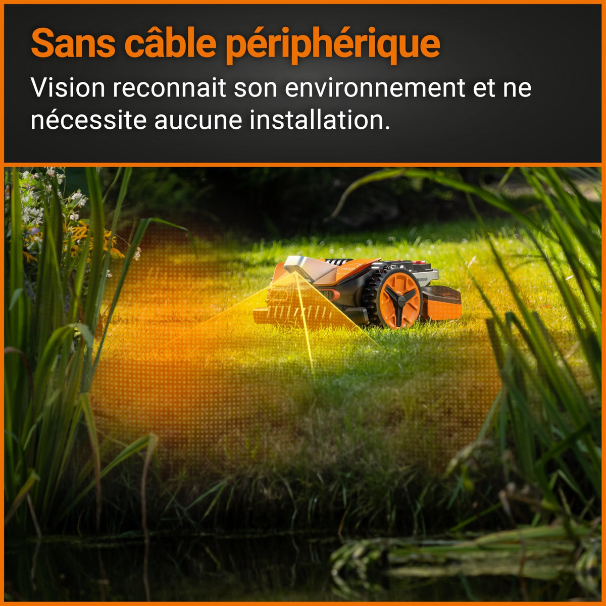WORX WR202E Landroid Vision Robotic Lawn Mower – 250m² Patented AIA Mowing Multi-Zone, Auto Charging, 20V PowerShare Battery, Rain Sensor, Cut-to-Edge Technology, App-Controlled, 2025 Model