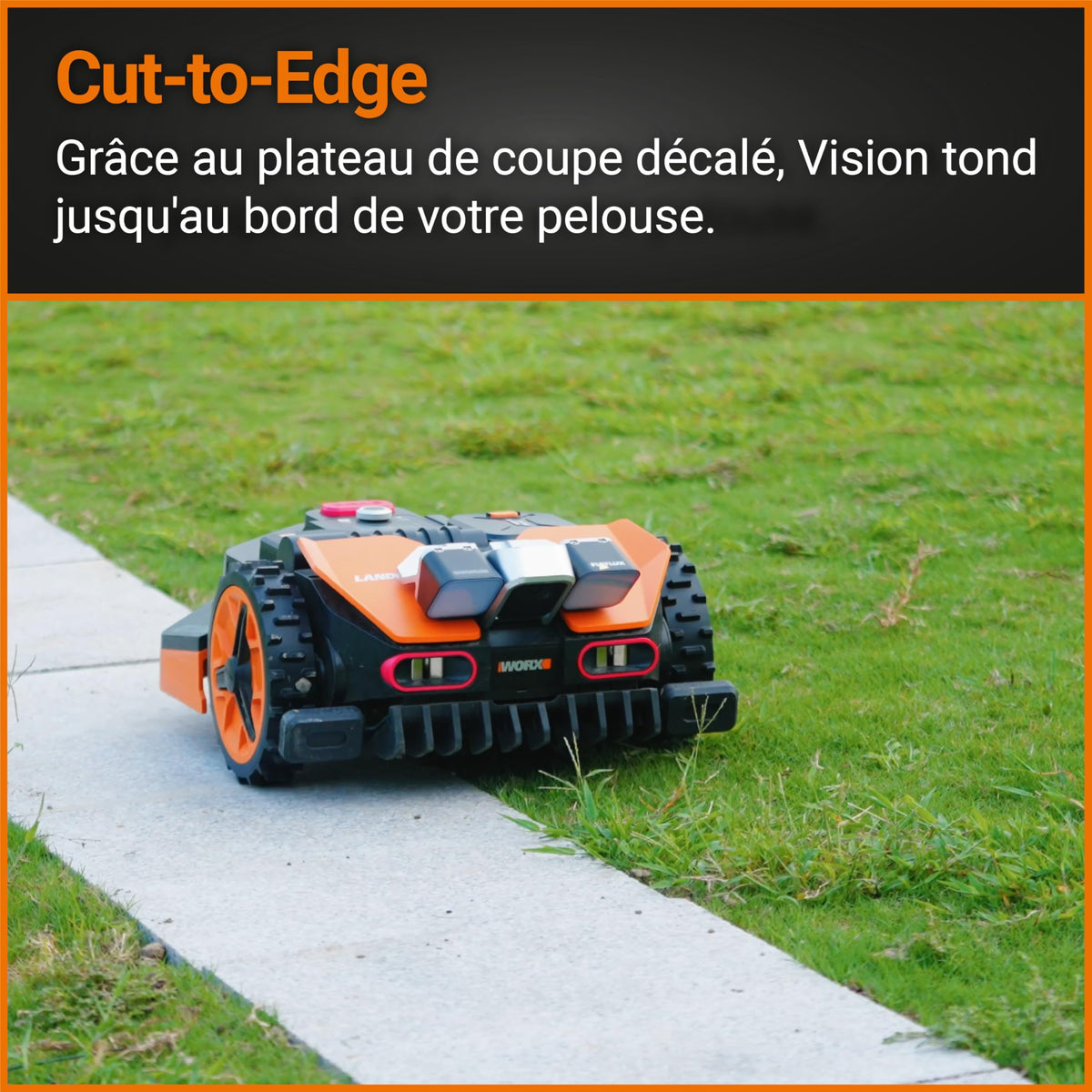 WORX WR202E Landroid Vision Robotic Lawn Mower – 250m² Patented AIA Mowing Multi-Zone, Auto Charging, 20V PowerShare Battery, Rain Sensor, Cut-to-Edge Technology, App-Controlled, 2025 Model