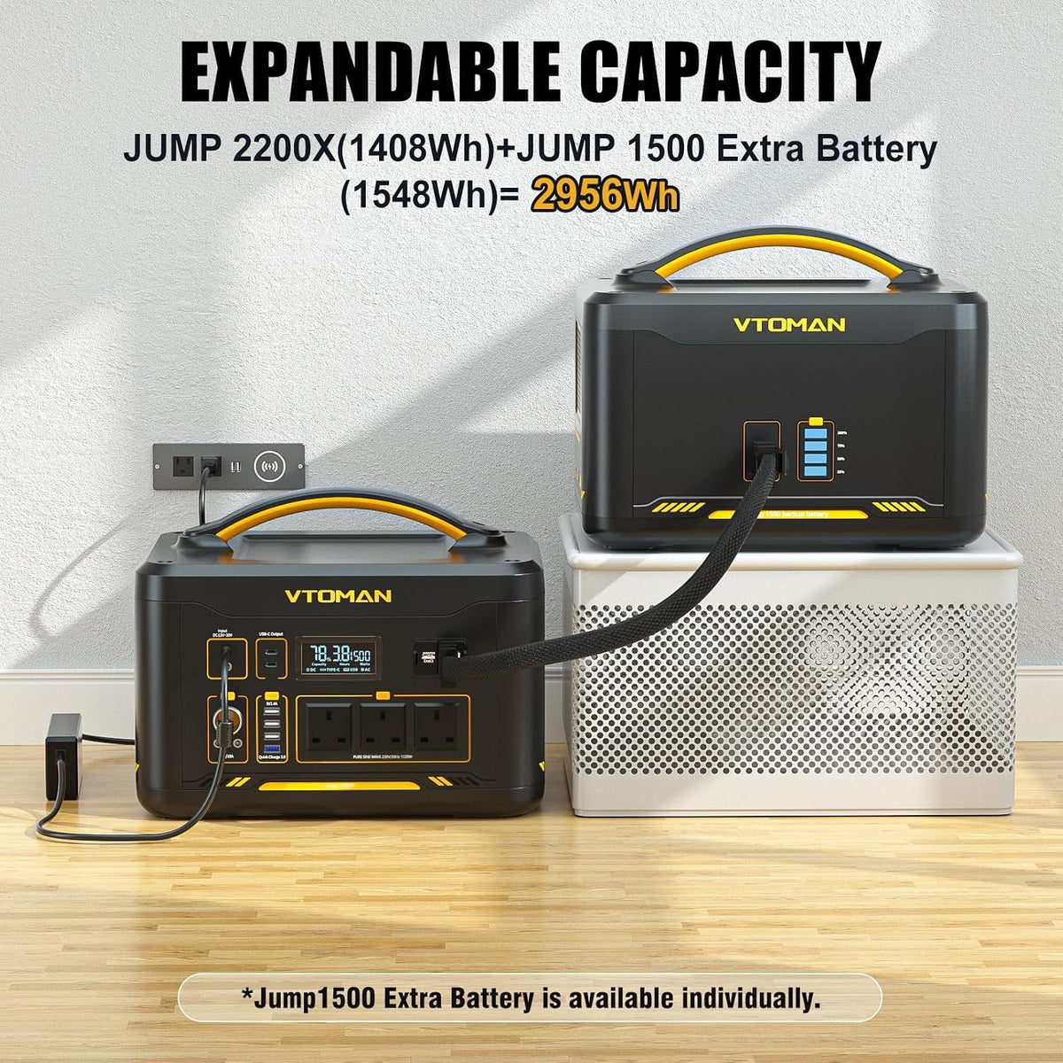 Jump 2200 Portable Power Station with 2200W/1408Wh Lifepo4 Battery