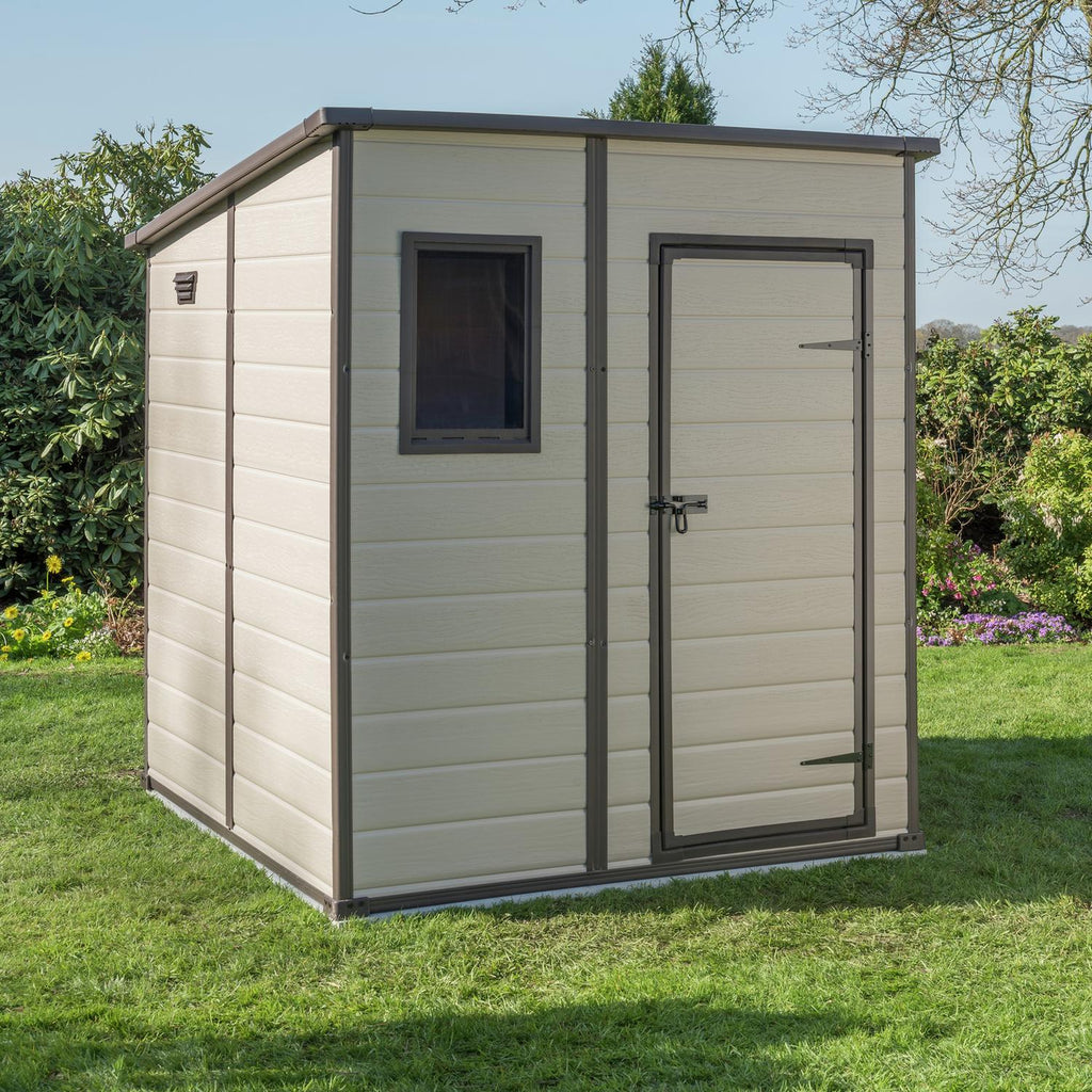 Manor Pent Outdoor Garden Storage Shed 6 × 6 ft Brown