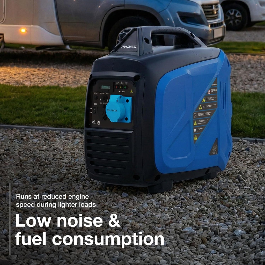3.3Kw / 3300W Petrol Inverter Generator, 3.0Kw Continuous, Recoil Start, Pure Sine Wave, 16A Industrial Socket Low Noise Power for Caravans & Motorhomes