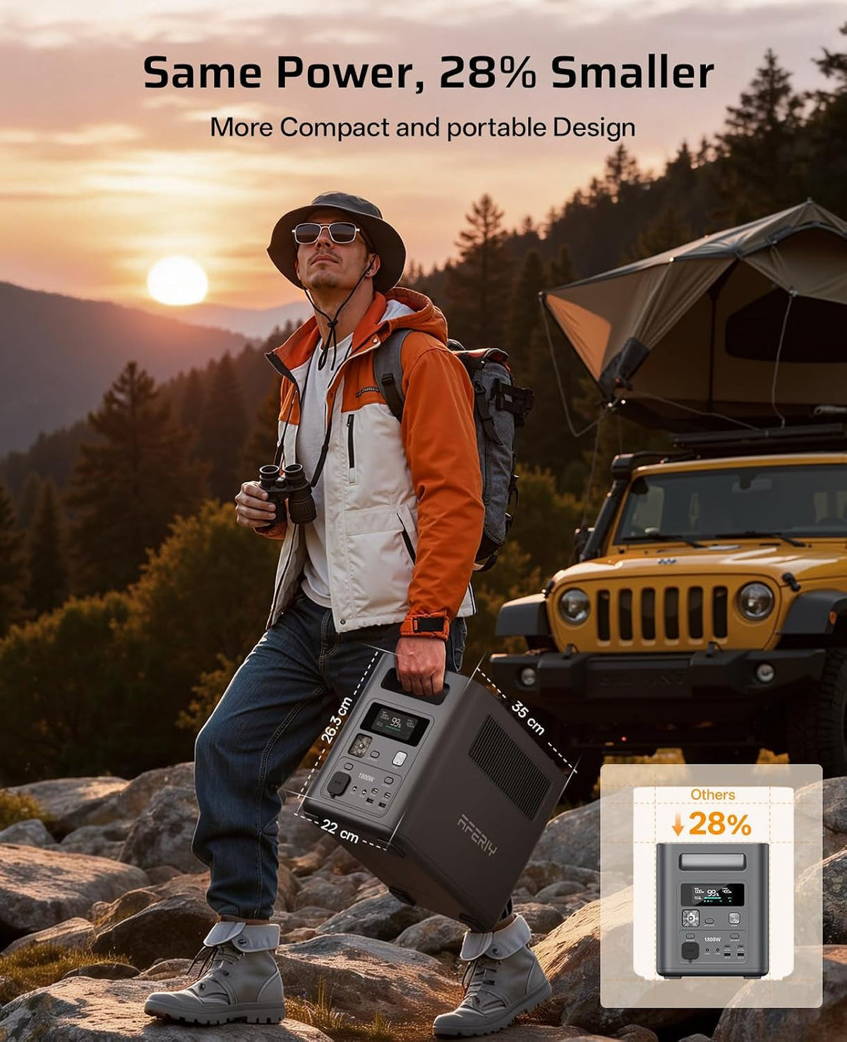 1800W 1024Wh Portable Power Station,P180 Solar Power Generator,Fast Charging 0-90% in 60 Minutes, 140W USB-C Output,220V-240V,Lifepo4 Battery UPS for Camping, Road Trips, Home,7-Year Warranty