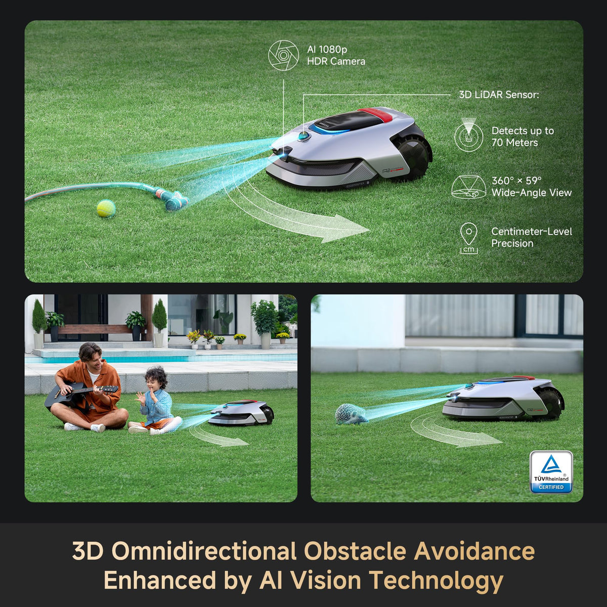 DREAME A2 1200 Robotic Mower – Wireless without RTK, for 1200 m²