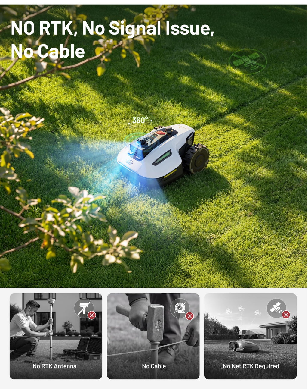 YUKA mini 2 800 LiDAR Perimeter Cordless Robot Lawn Mower