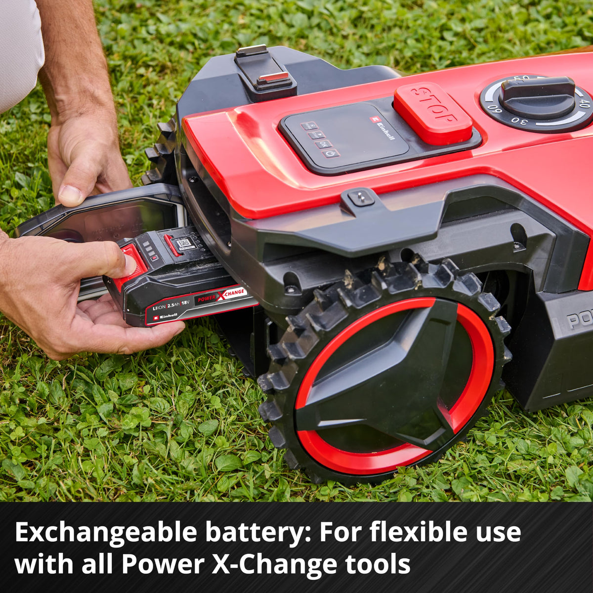 Einhell Robot Lawnmower 18V, Long-Life Battery, App Control