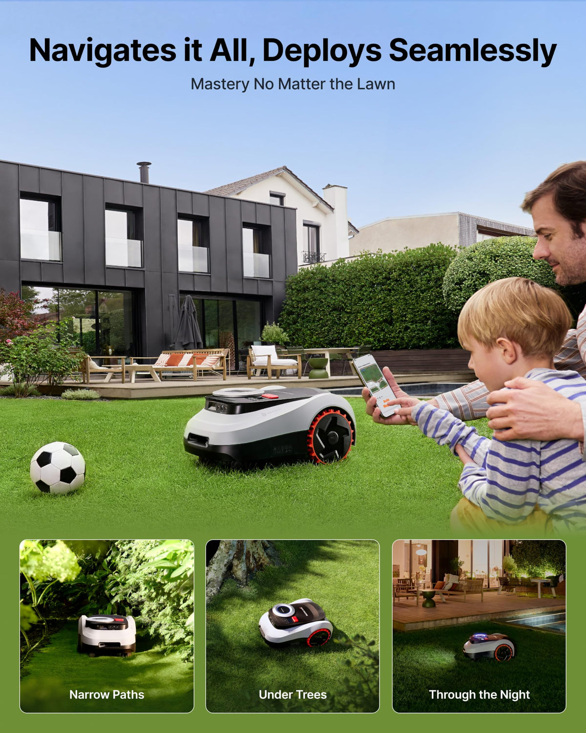 Segway Navimow i220 LiDAR Robotic Lawn Mower without Boundary, Rec. 2000 ㎡