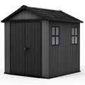 Newton 7’x7.5’ Plus Side Entry Plastic Shed Dark Grey