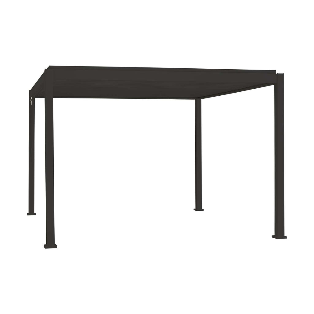 3m x 3m Square Aluminium Louvered Pergola – Grey