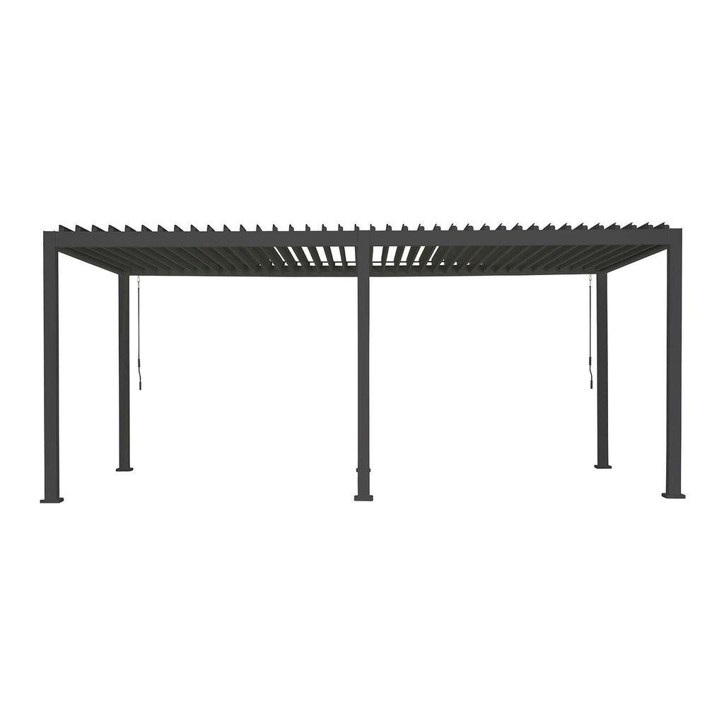 6m x 3m Rectangular Aluminium Louvered Pergola – Grey