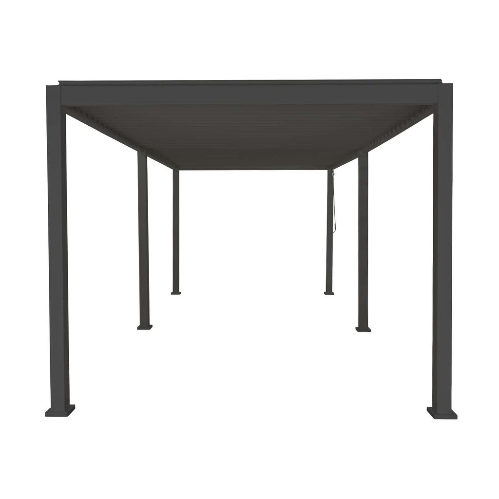 6m x 3m Rectangular Aluminium Louvered Pergola – Grey
