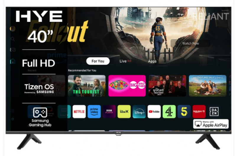 HYE 40" Full HD 2K Tizen OS WiFi Frameless Smart TV - 40FHDS1008