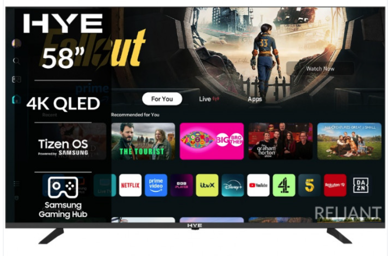 HYE 58" QLED Tizen OS WiFi Smart 4K TV - 58QLEDS2048