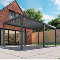 6m x 3m Rectangular Aluminium Louvered Pergola – Grey