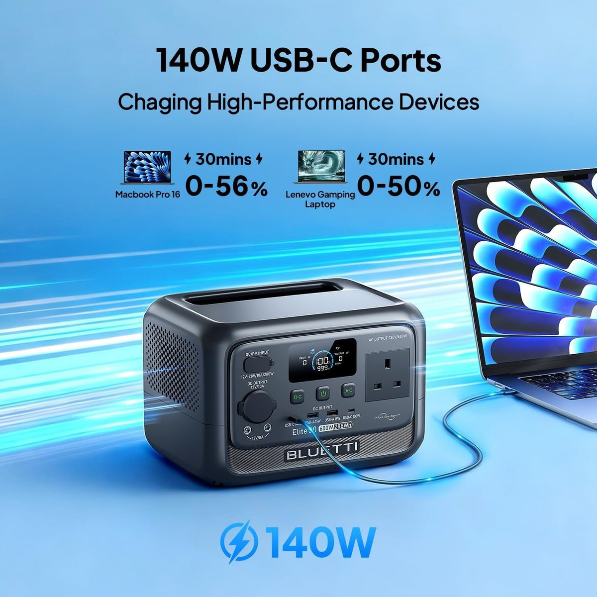 Elite 30 V2 Portable Power Station 288Wh Lifepo4 Battery 600W