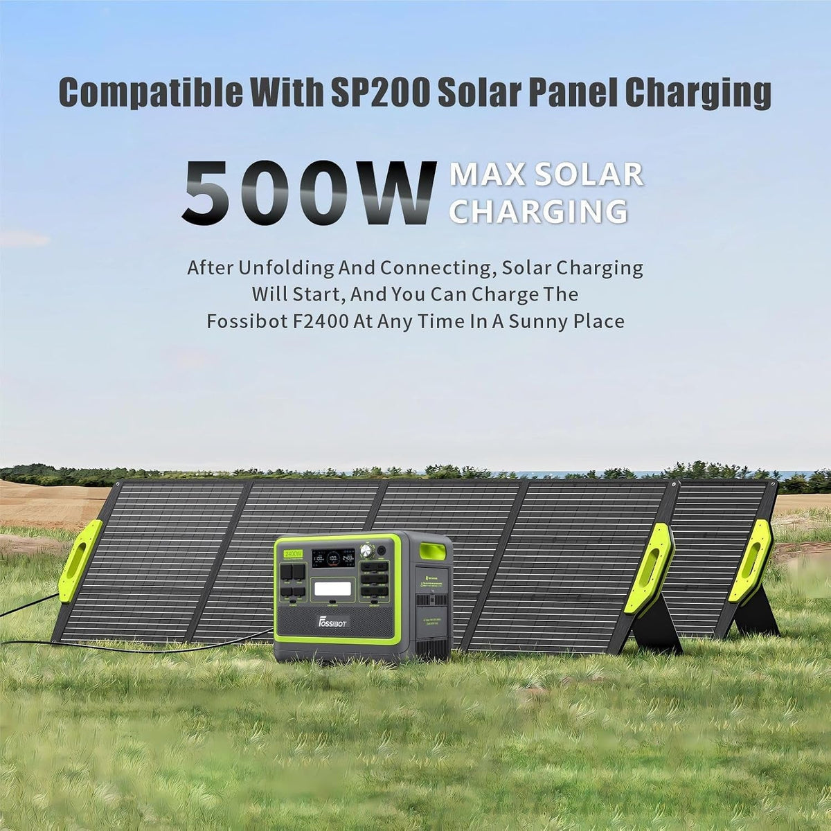 F2400 Portable Power Station Update Lightweight, Silent, and Efficient UPS with 2048Wh Lifepo4,3 X 240V AC Outputs 2400W,100W USB-C Output, Solar Generator for Rv/Camping/Home/Emergency