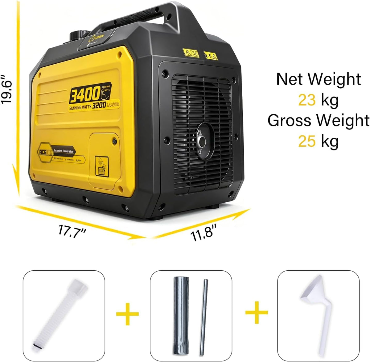 3400 Watt Petrol Inverter Generator Silent Pure Sine Wave