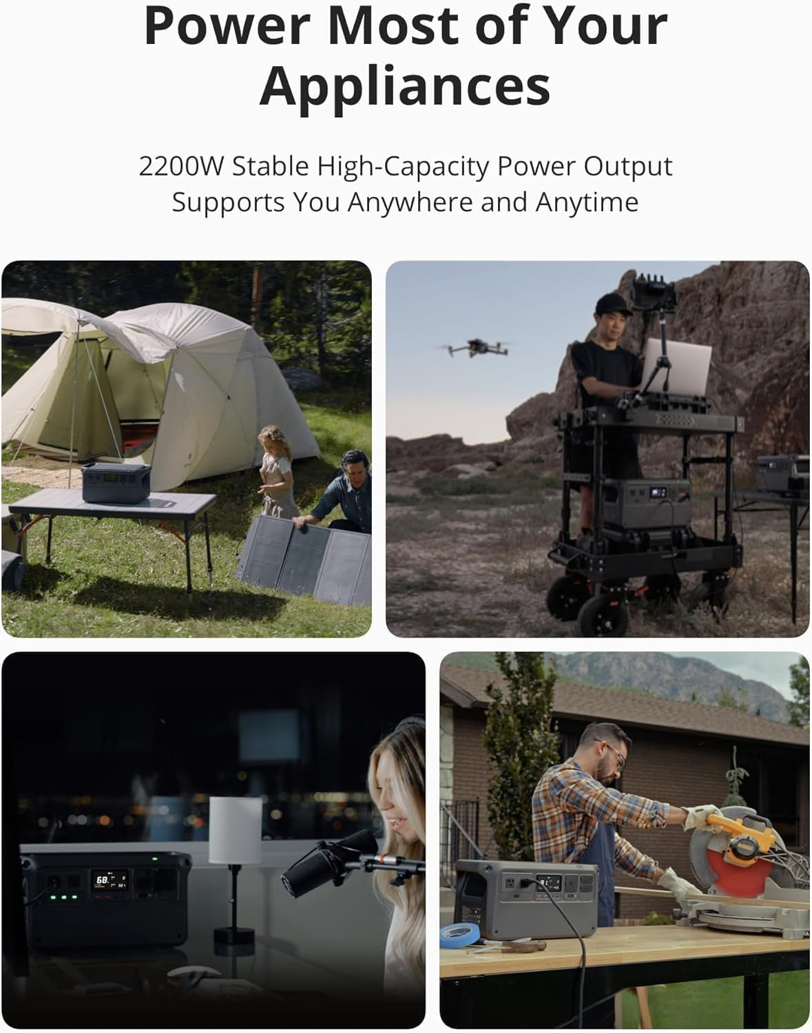 Power 1000 Portable Power Station, 1024Wh LFP (Lifepo4) Battery