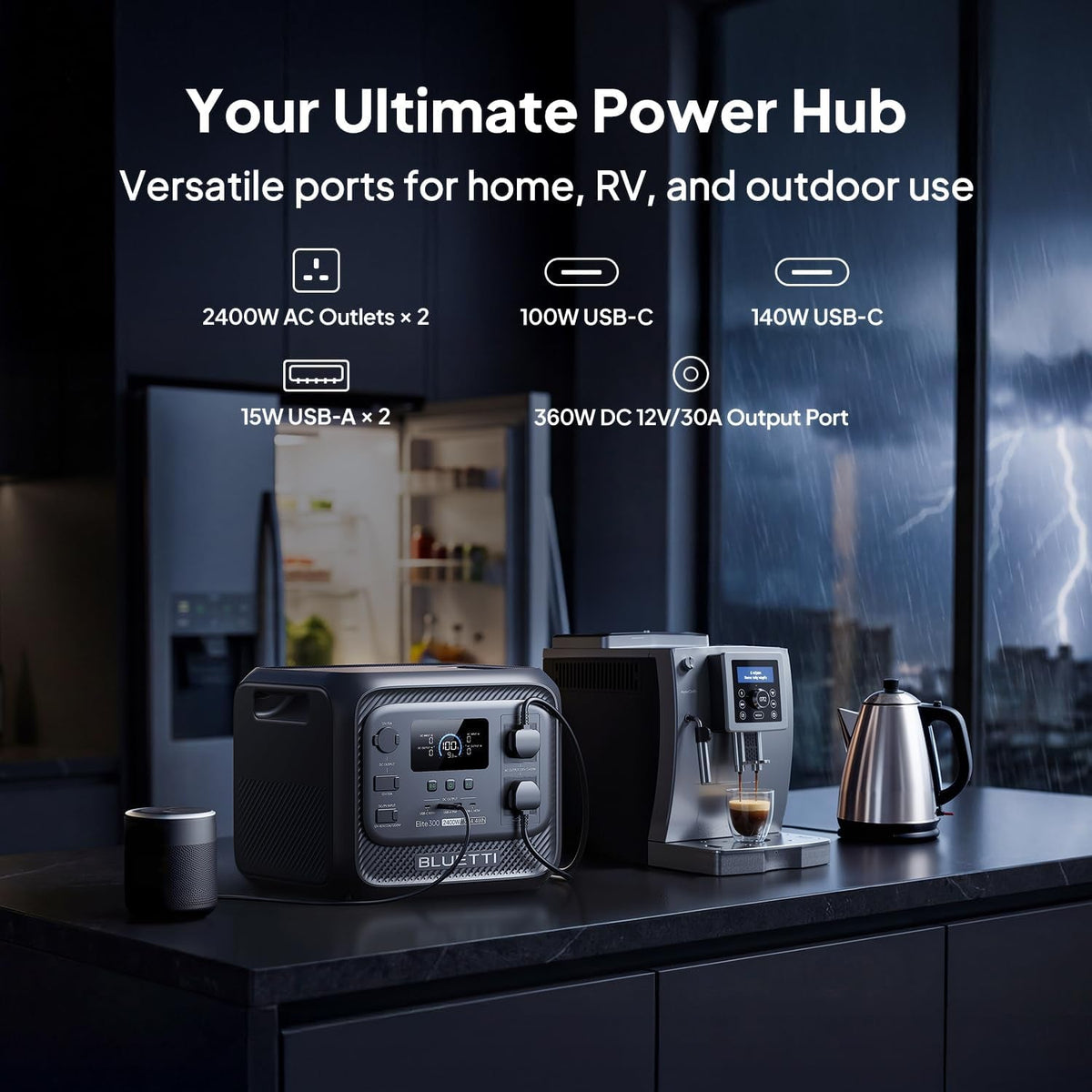 Elite 300 Portable Power Station,3014.4Wh Lifepo4 Battery Backup