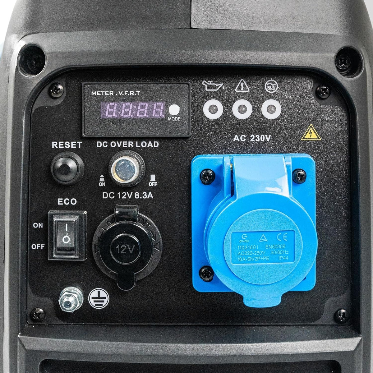 3.3Kw / 3300W Petrol Inverter Generator, 3.0Kw Continuous, Recoil Start, Pure Sine Wave, 16A Industrial Socket Low Noise Power for Caravans & Motorhomes