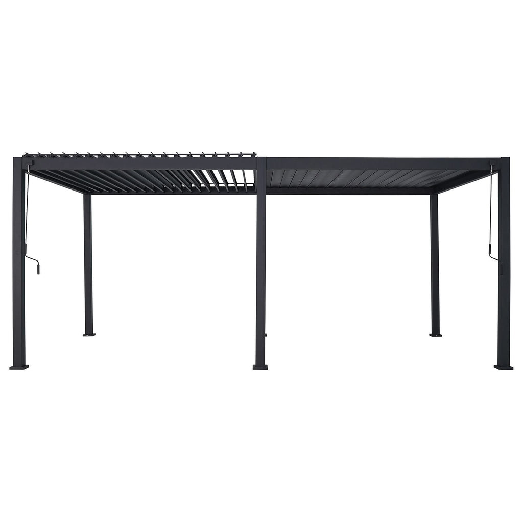 7.2m x 3.6m Rectangular Aluminium Louvered Pergola – Grey